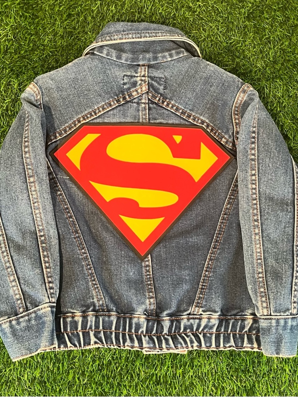 Vintage 90s 1999 Certified Kid Superman Shield Denim Jacket Unisex Kids Size 6 - Picture 7 of 13